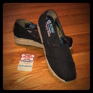 Bobs by Sketchers black wedges size 6.5